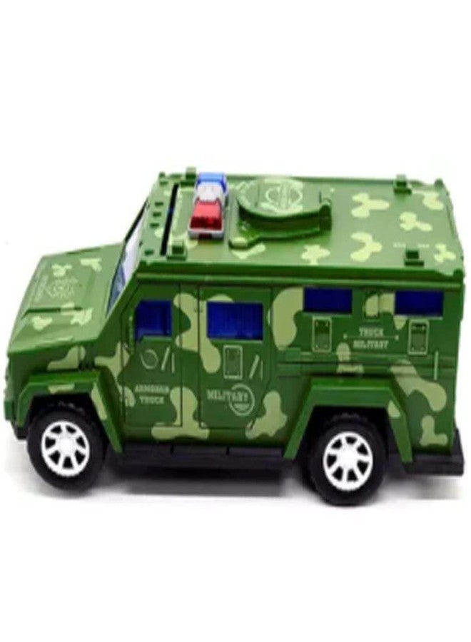 EVERMALL Military Car Money Safe Box for Kids Piggy Coin and Cash Savings Box, Military Truck Lights and Sound Music Army Jeep Money Saving Safe Bank Children Toy - Image 3